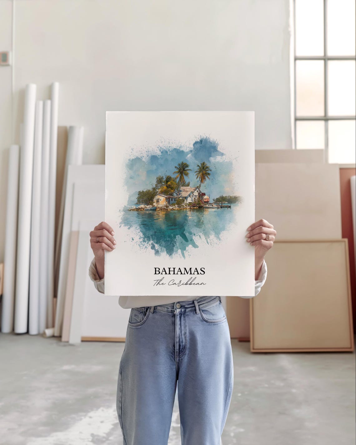 Bahamas Wall Art Print Watercolor Gift Travel Poster Housewarming - Image 4