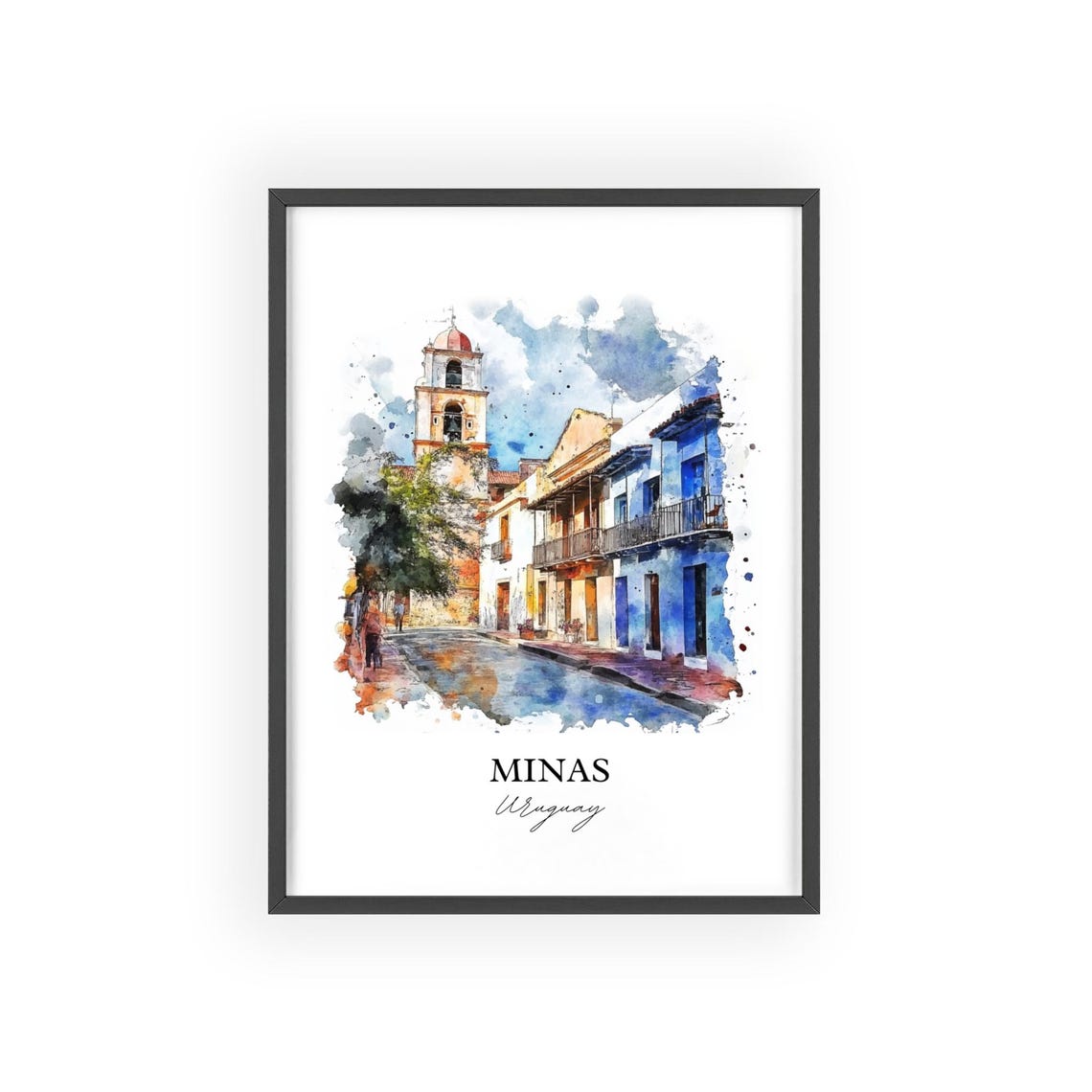 Minas Uruguay Wall Art Lavalleja Print Watercolor Gift Travel Poster Housewarming - Image 2