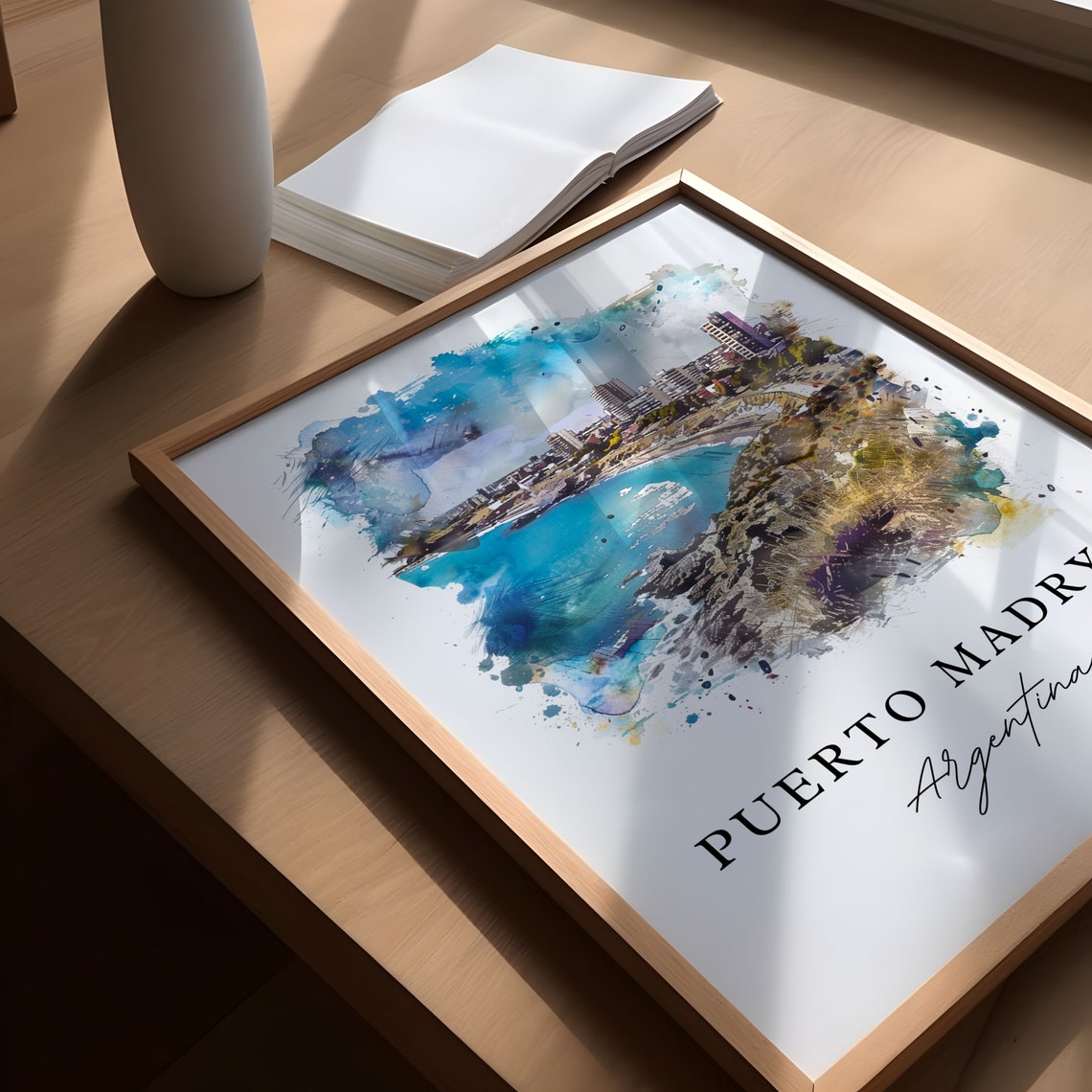 Puerto Madryn Argentina Turquoise Bay City Watercolor Poster - Image 5