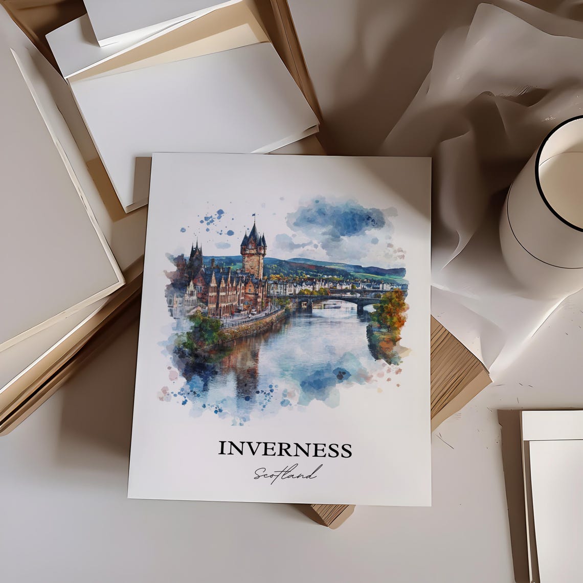 Inverness Scotland Watercolor Travel Poster - Image 4
