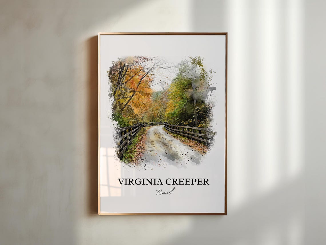 Virginia Creeper Trail Art Abingdon Print Watercolor Gift Travel Poster Housewarming - Image 5