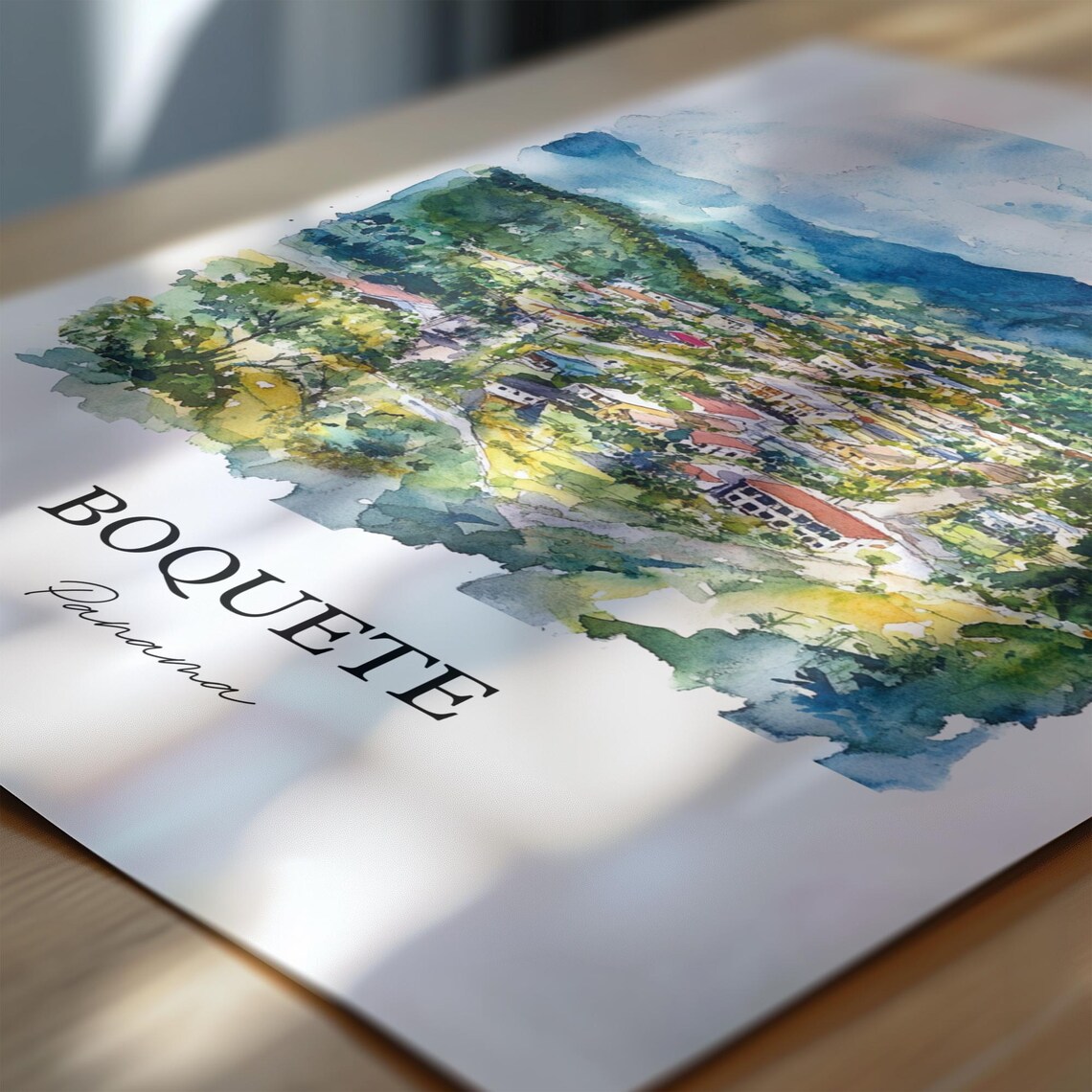 Boquete Panama Chiriqui Mountain Valley Town Watercolor Poster - Image 6