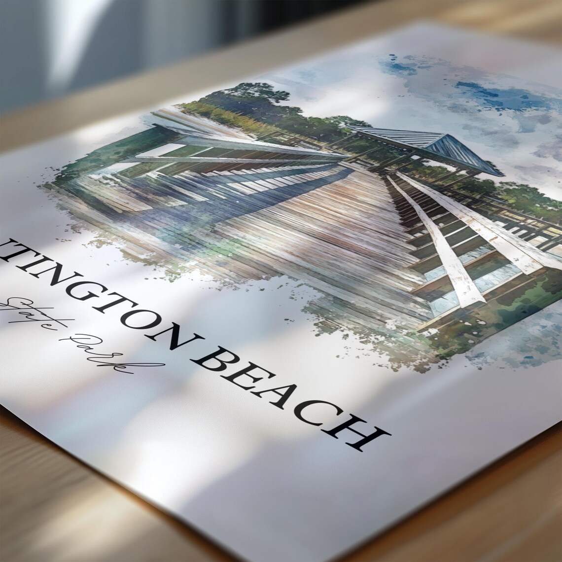 Huntington Beach State Park South Carolina Long Pier Art Poster - Image 6