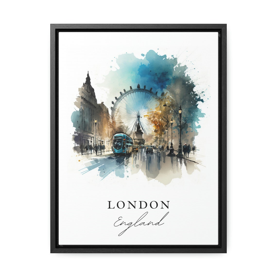 London England Travel Poster, Custom Text