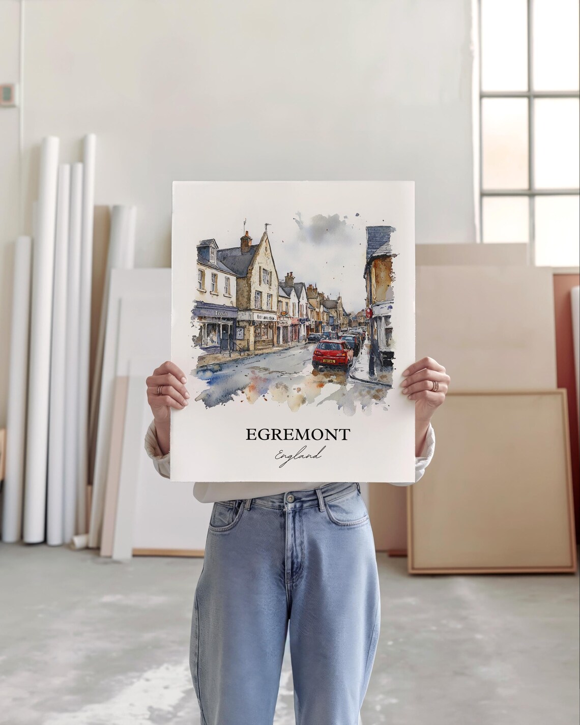 Egremont England Cumbria Market Town Street Watercolor Travel Poster - Image 4