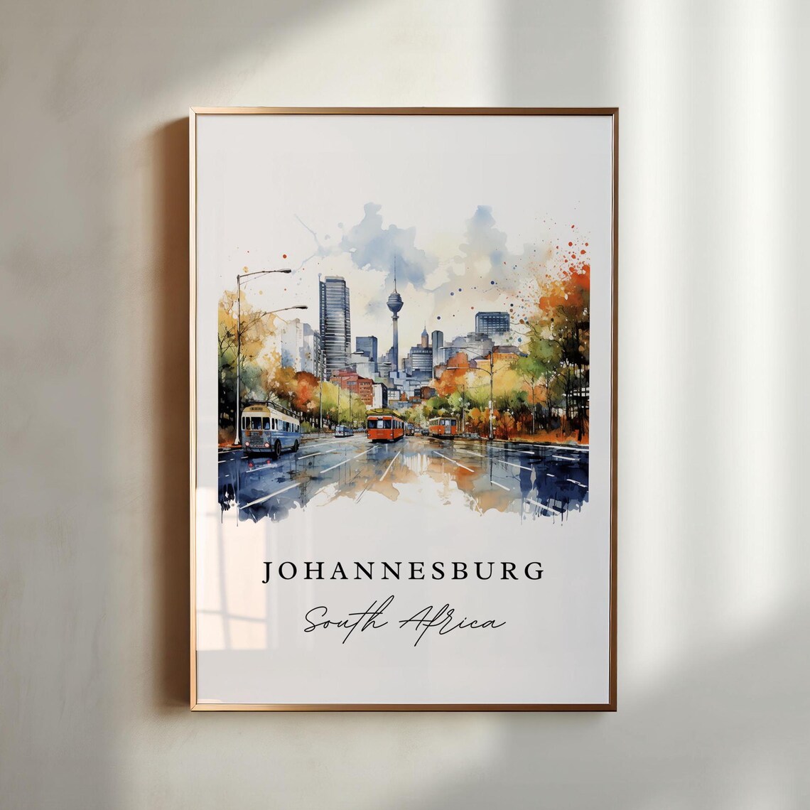Johannesburg Wall Art South Africa Johannesburg Poster Johannesburg Wedding Gift Birthday Present Custom Text Personalized Gift - Image 2