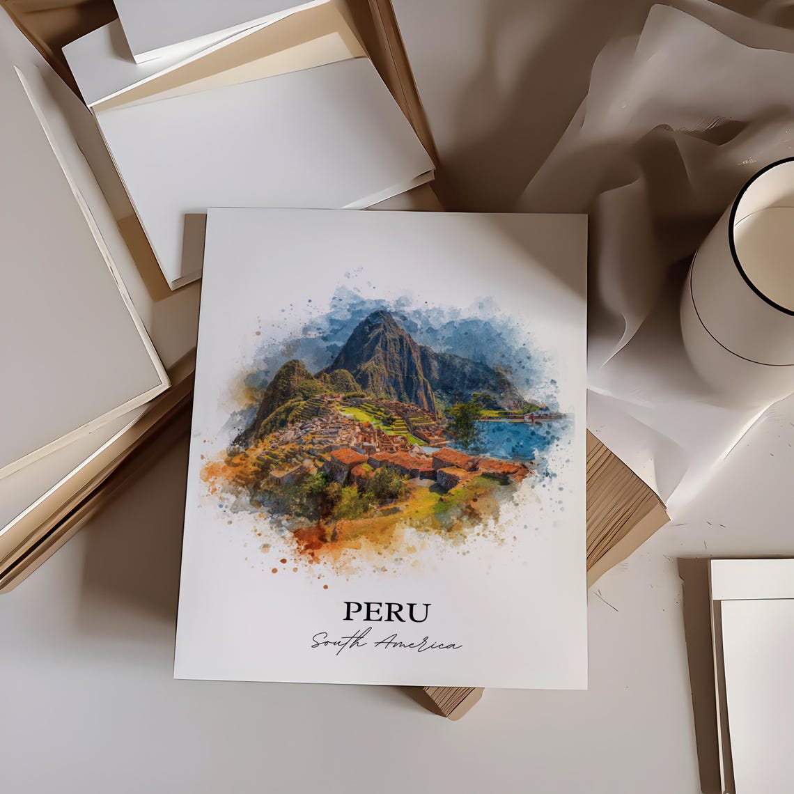 Peru Wall Art Print Watercolor Country Gift Travel Poster Housewarming - Image 2
