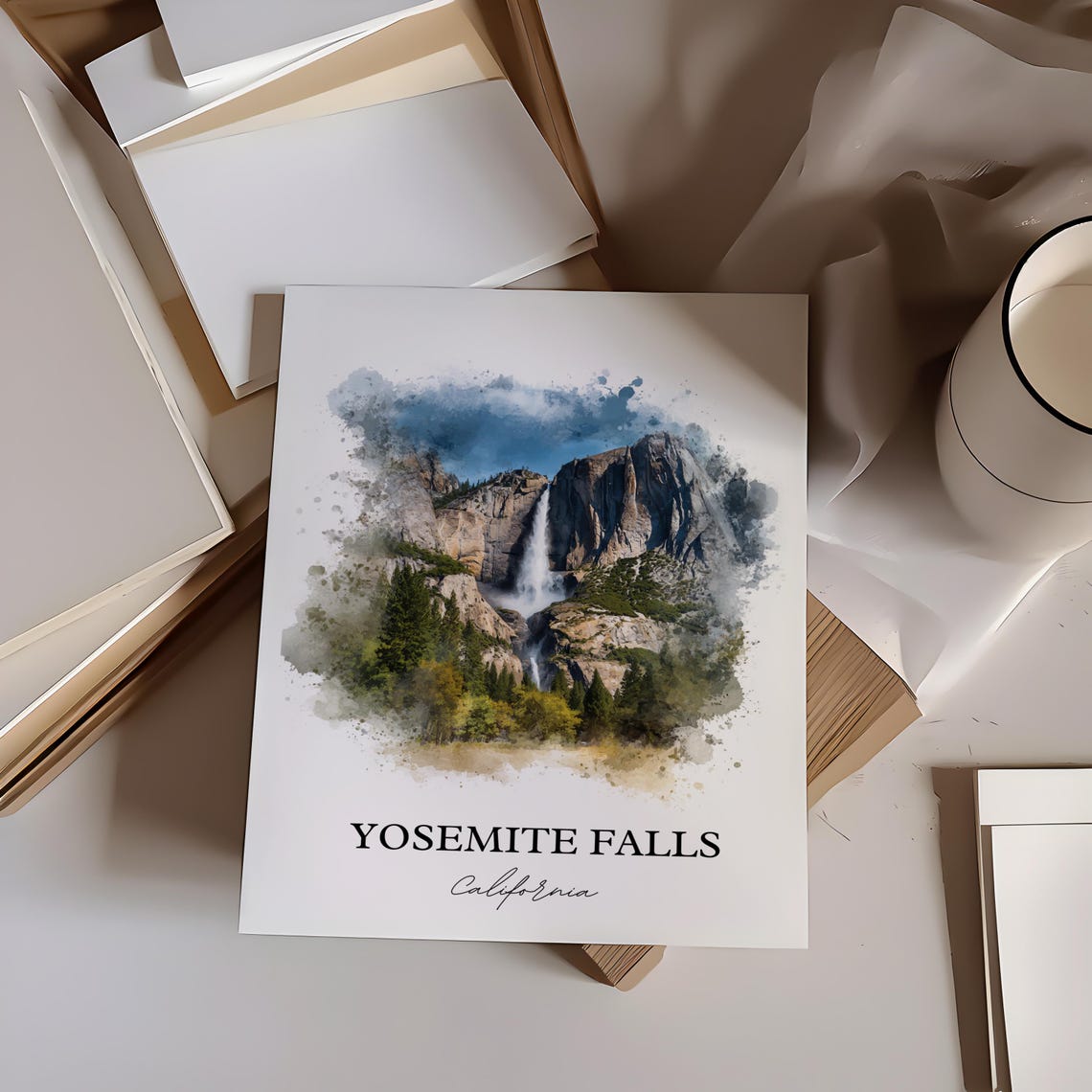 Yosemite Falls California National Park Granite Cliff Waterfall Poster - Image 4