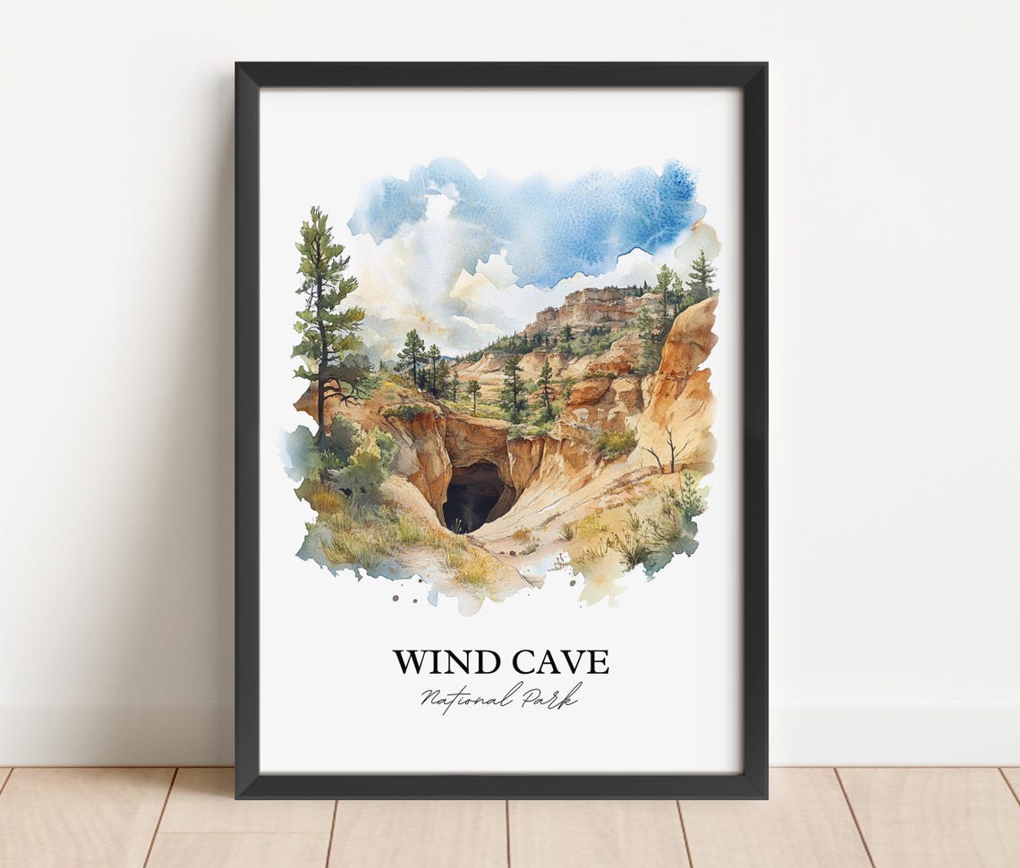 Wind Cave National Park South Dakota Dramatic Canyon Art Poster - Image 2