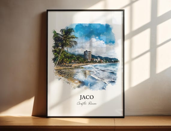 Jaco Wall Art San Jos Print Puntarenas Watercolor Costa Rica Gift Travel Poster Housewarming