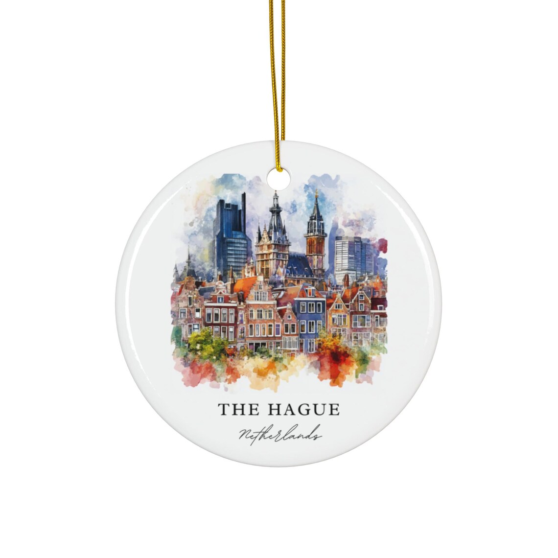 The Hague Christmas Travel Poster, Holiday Decor