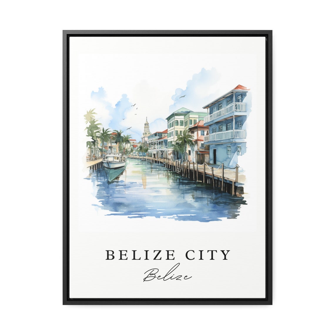 Belize City Wall Art Poster Island Wedding Gift Birthday Present Custom Text Personalized - Image 2