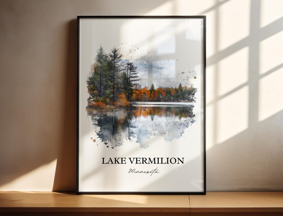 Lake Vermilion Minnesota Misty Autumn Pine Reflection Poster