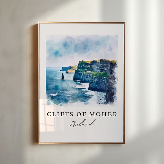 Cliffs Of Moher Ireland Travel Poster, Custom Text