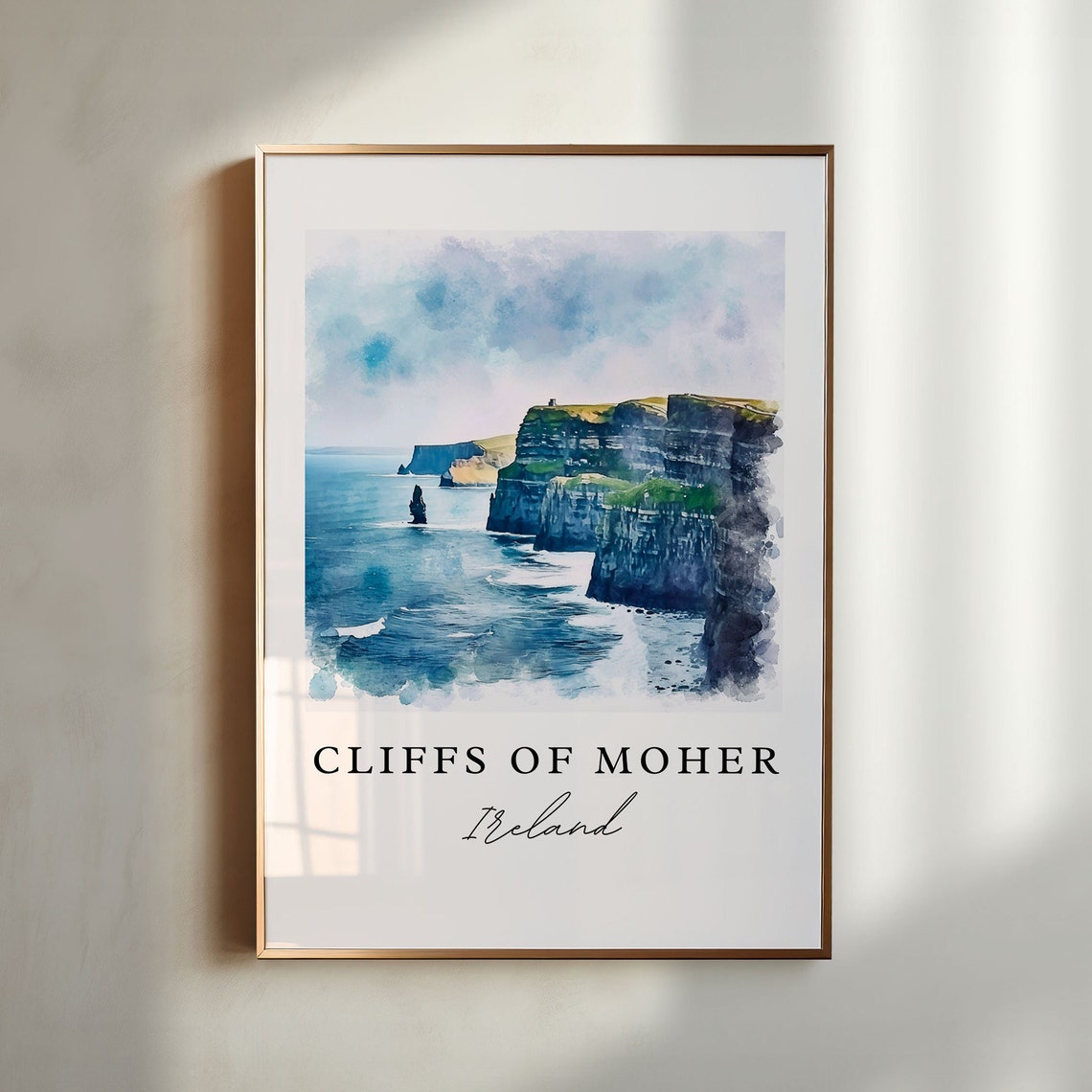 Cliffs Of Moher Ireland Travel Poster, Custom Text