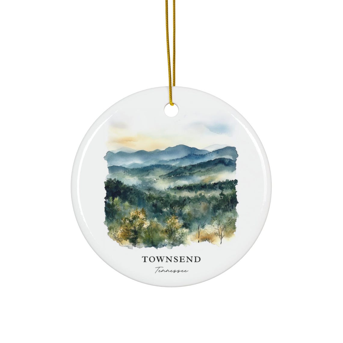 Townsend Tennessee Watercolor Smoky Mountains Misty Blue Ridges Poster