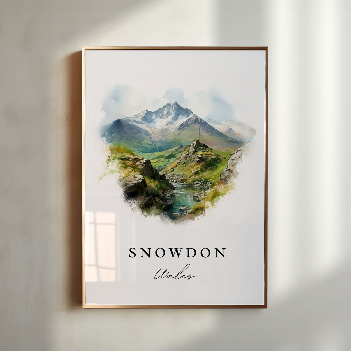 Snowdon Wales Mountain Peak Watercolor Hiking Landscape Poster - Image 6