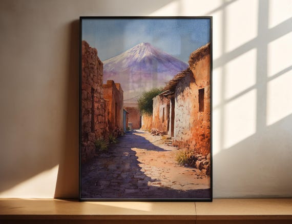 San Pedro De Atacama Watercolor Art Andes Travel Print Chile Artwork Decor Wall