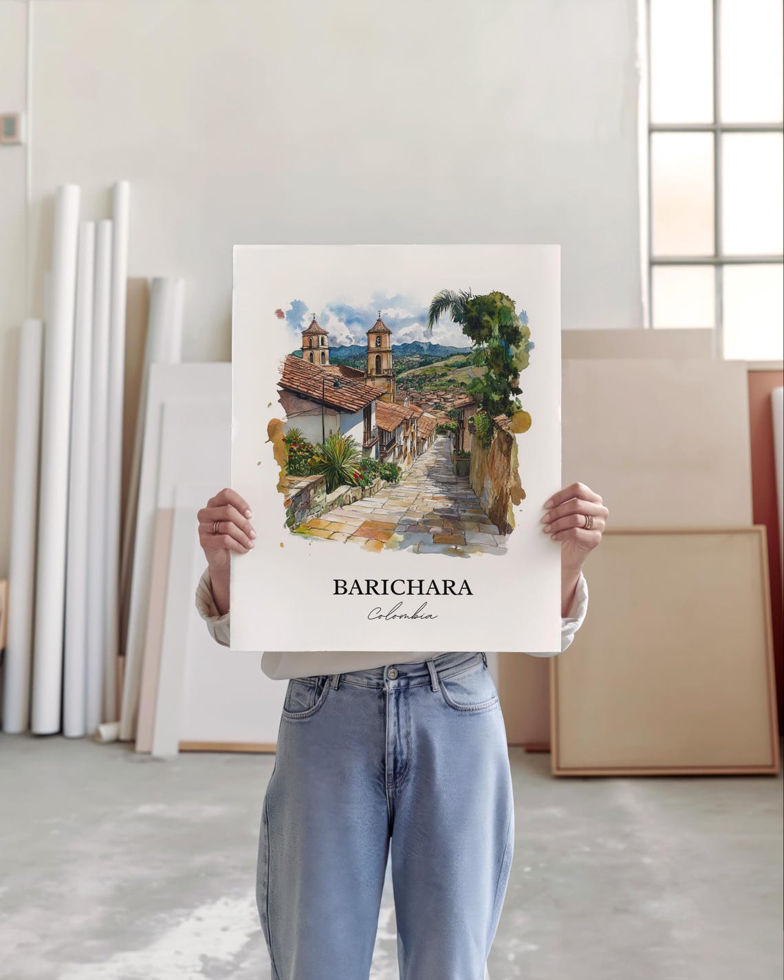 Barichara Wall Art Colombia Print Watercolor Gift Travel Poster Housewarming - Image 4