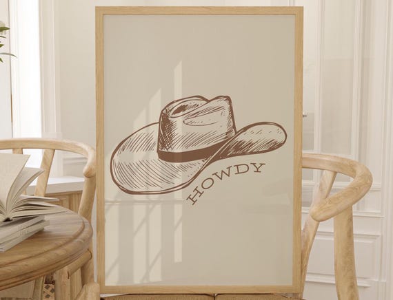 Texas Girl Western Wall Art Cowboy Boho Decor Gift For Her Trendy Boho Illustration Bohemian Prints Gallery Wall Western Nursery Howdy Art