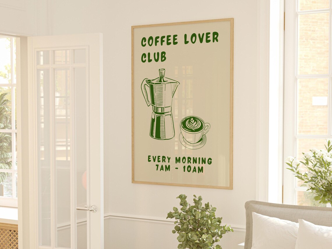 Coffee Club Kitchen Print Kitchen Poste Coffee Print Kitchen Print Friend Gift For Him Gift For Coffee Lover Kitchen Wall Art Coffee Bar Art - Image 3