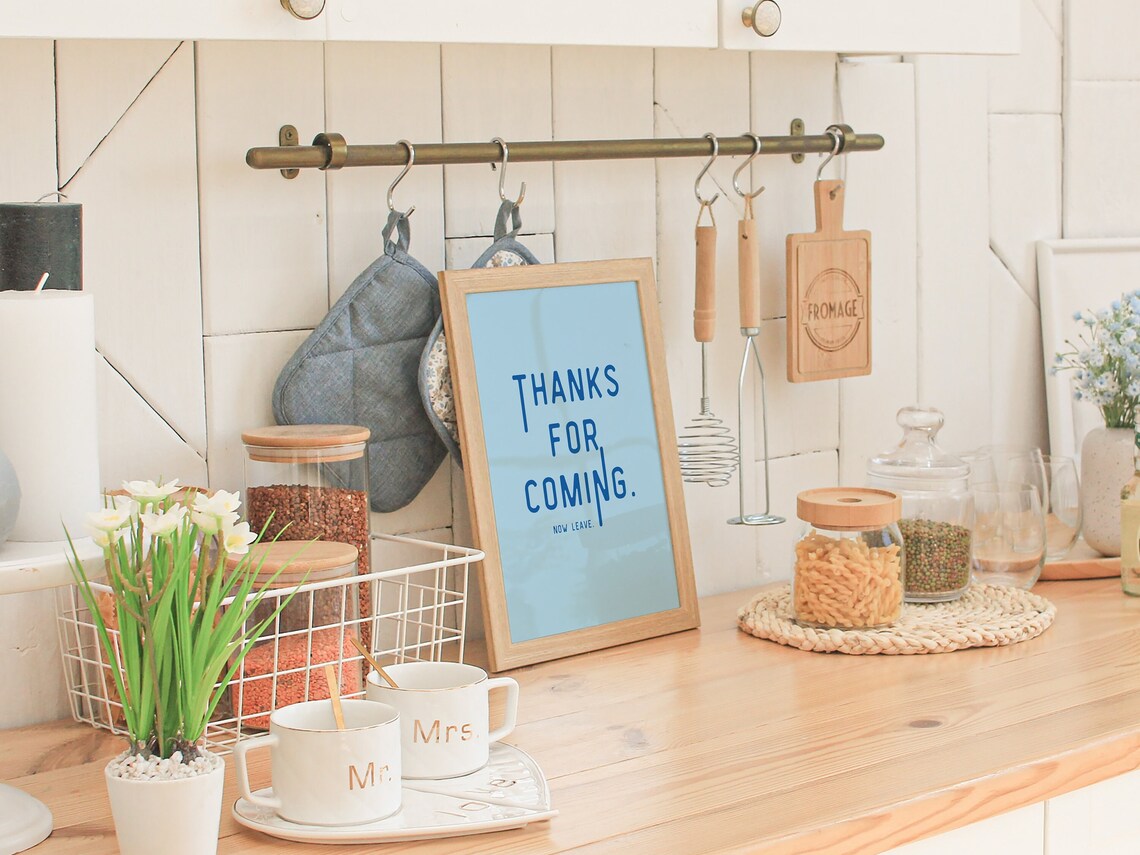 Thanks For Coming Please Leave Poster, Typography Decor - Image 2