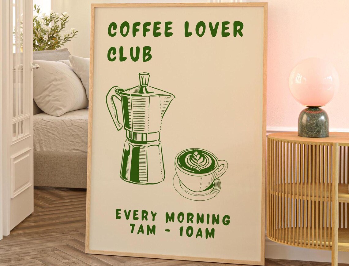 Coffee Club Kitchen Print Kitchen Poste Coffee Print Kitchen Print Friend Gift For Him Gift For Coffee Lover Kitchen Wall Art Coffee Bar Art