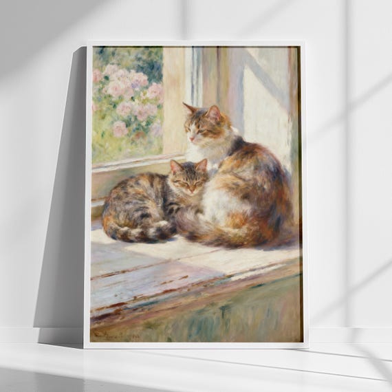 Cats On Sunlit, Wall Art Print