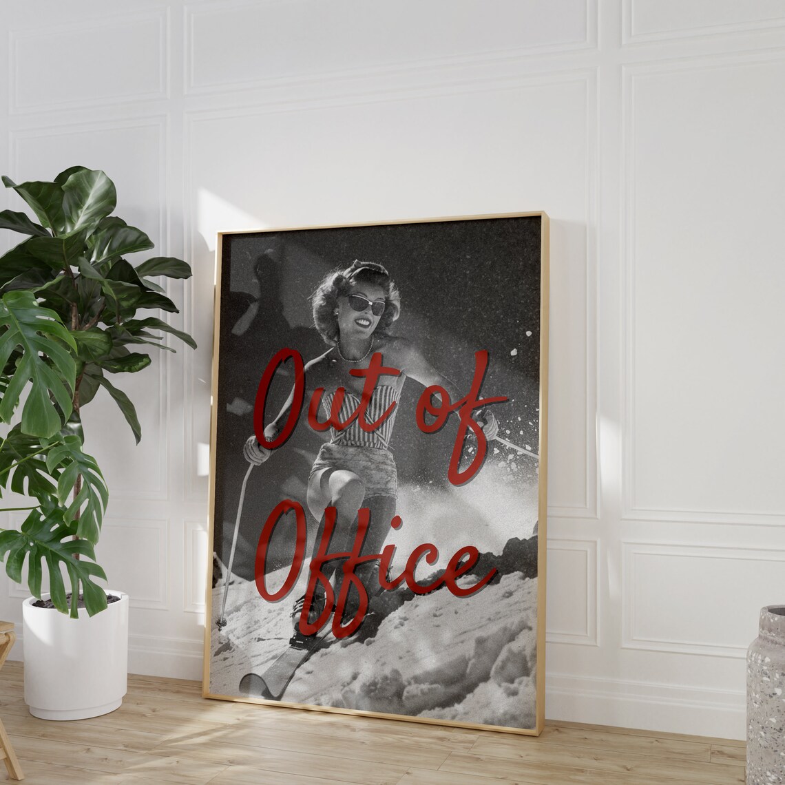 Out Of Office Apres Ski Vintage Wall Art Print Wall Art Vintage Aesthetic Apres Ski Art Vintage Bar Cart Dorm Retro Wall Art - Image 2