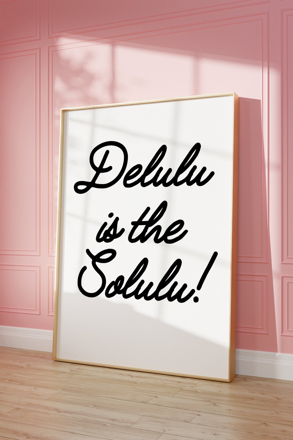 Delulu Is The Solulu Funny Script Typography Trendy Dorm Poster