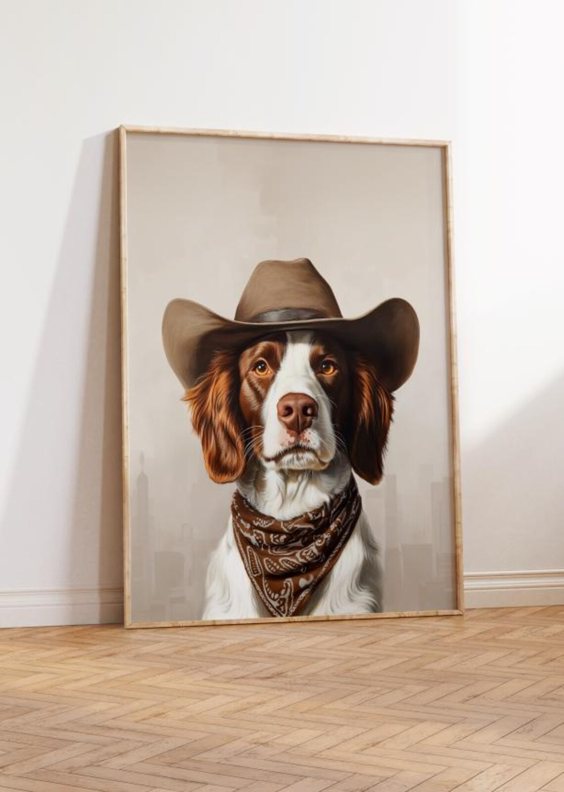 Brittany Spaniel Dog Cowgirl Hat Art Print - Image 2