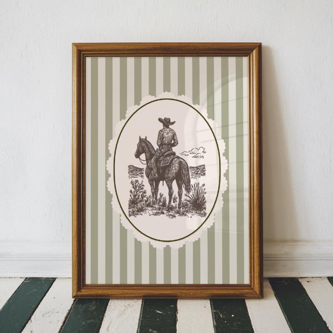 Vintage Cowboy Print Western Nursery Decor