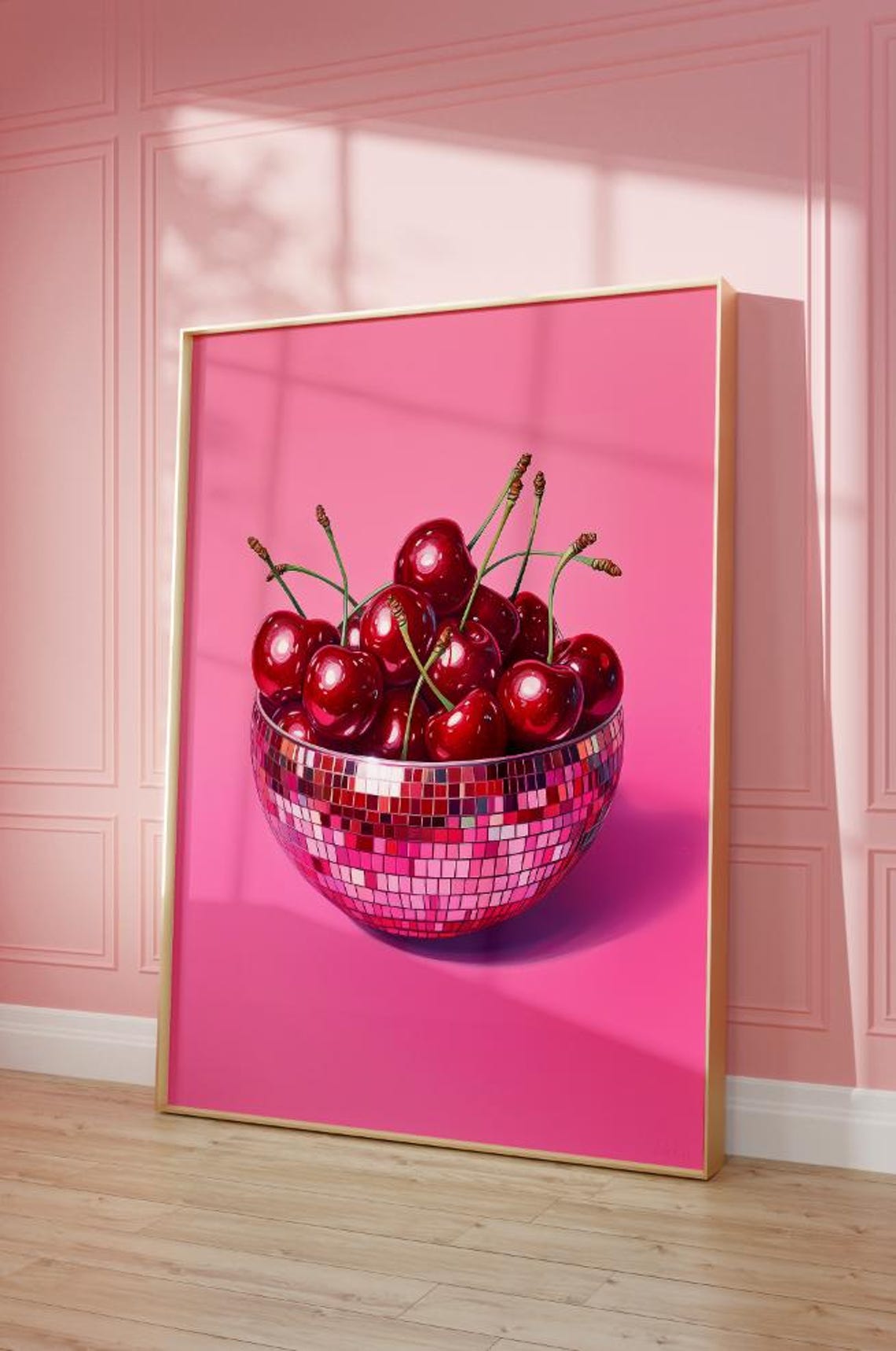 Disco Cherries Retro Coquette Art Print