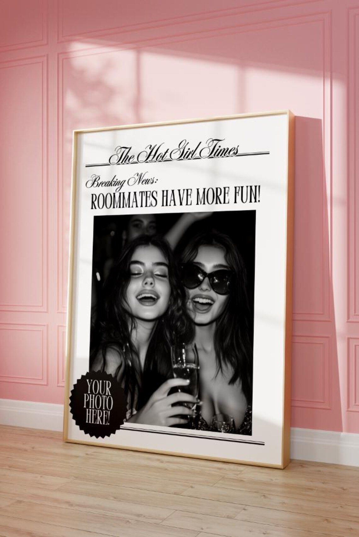 Roommates Have More Fun Hot Girl Times Custom Newspaper Art Poster