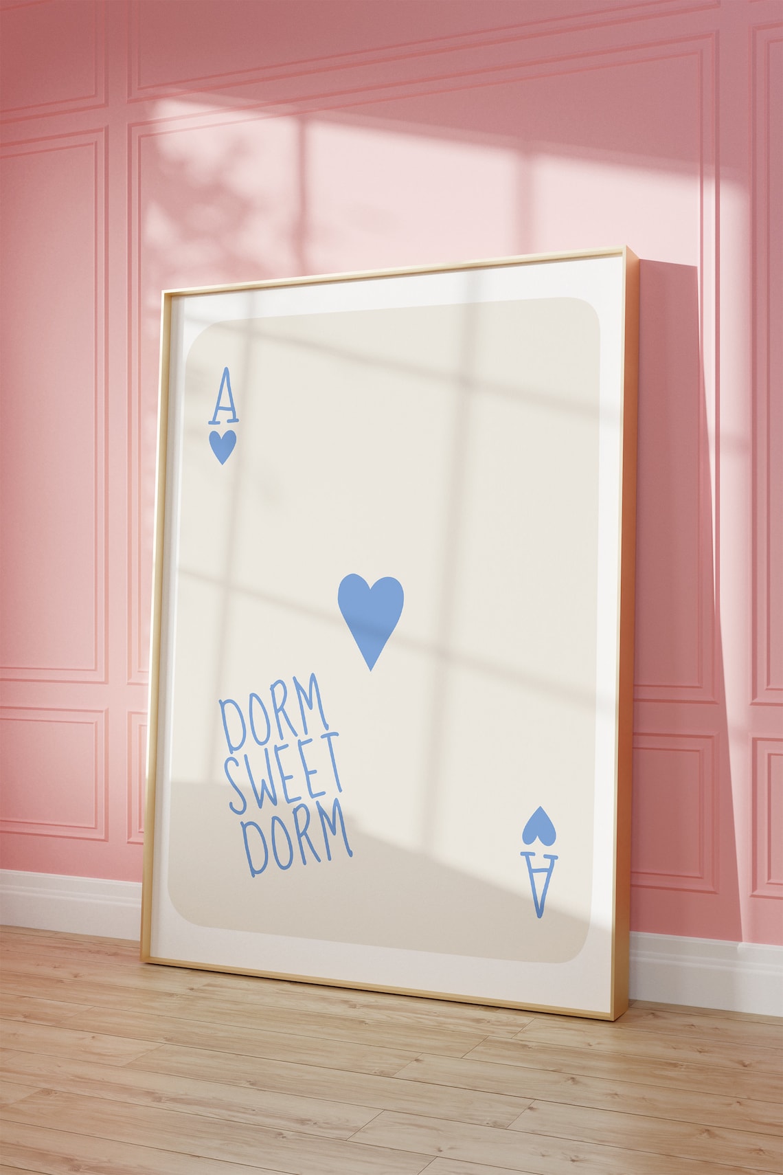 Sweet Dorm Sweet Dorm Blue Ace Of Hearts Handwritten Card Poster