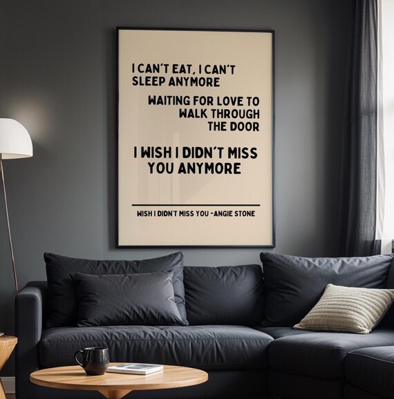 I Wish I Didn't Miss You Angie Stone Soulful Lyric Art Poster