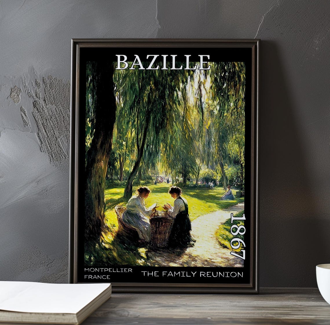 The Family Reunion 1867 Frdric Bazille Printposter Early French Modernism Garden Gathering Realist Plein Air Scene Impressionism Art