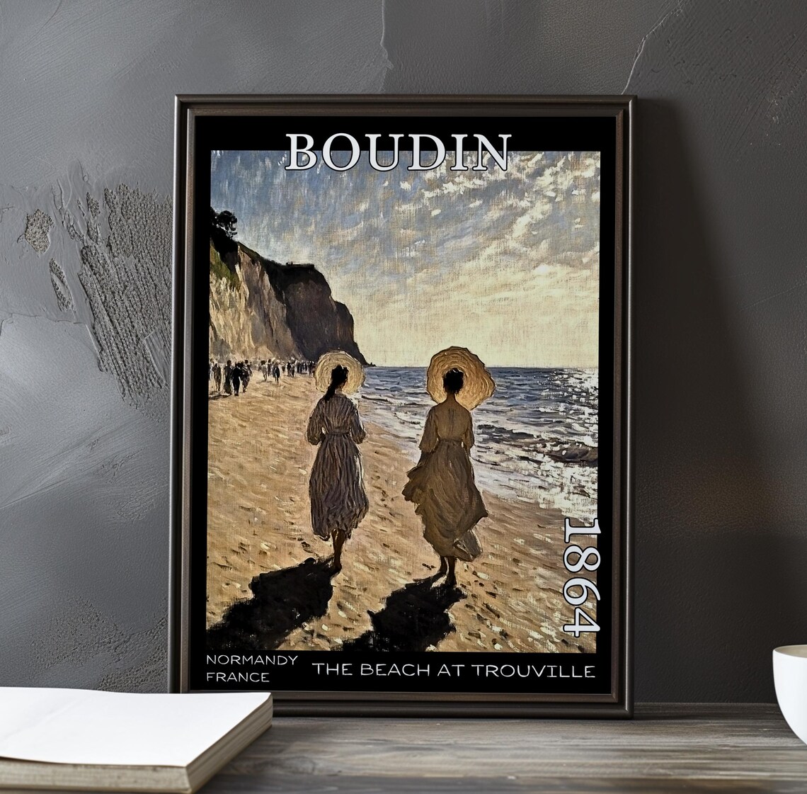 Eugene Boudin Trouville Women Straw Hats Sandy Shore 1864 Poster