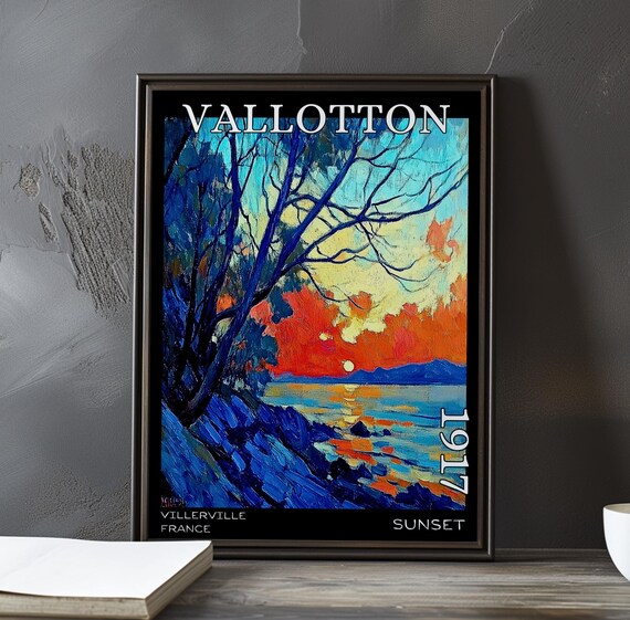 Sunset 1917 Flix Vallotton Printposter Post Impressionism Landscape Symbolist Twilight Bold Color Horizon French Impressionist View