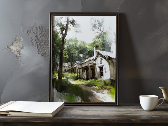 A House Amid Rolling Hills Paul Cezanne Inspired Impressionist Art Print French Natural Landscape Posterstill Life Poster Decor