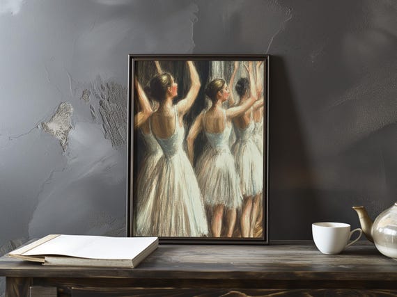 Edgar Degas Inspired Art Poster Ballet Dancer Print Impressionism Artwork Dance Impressionist Painting Movement