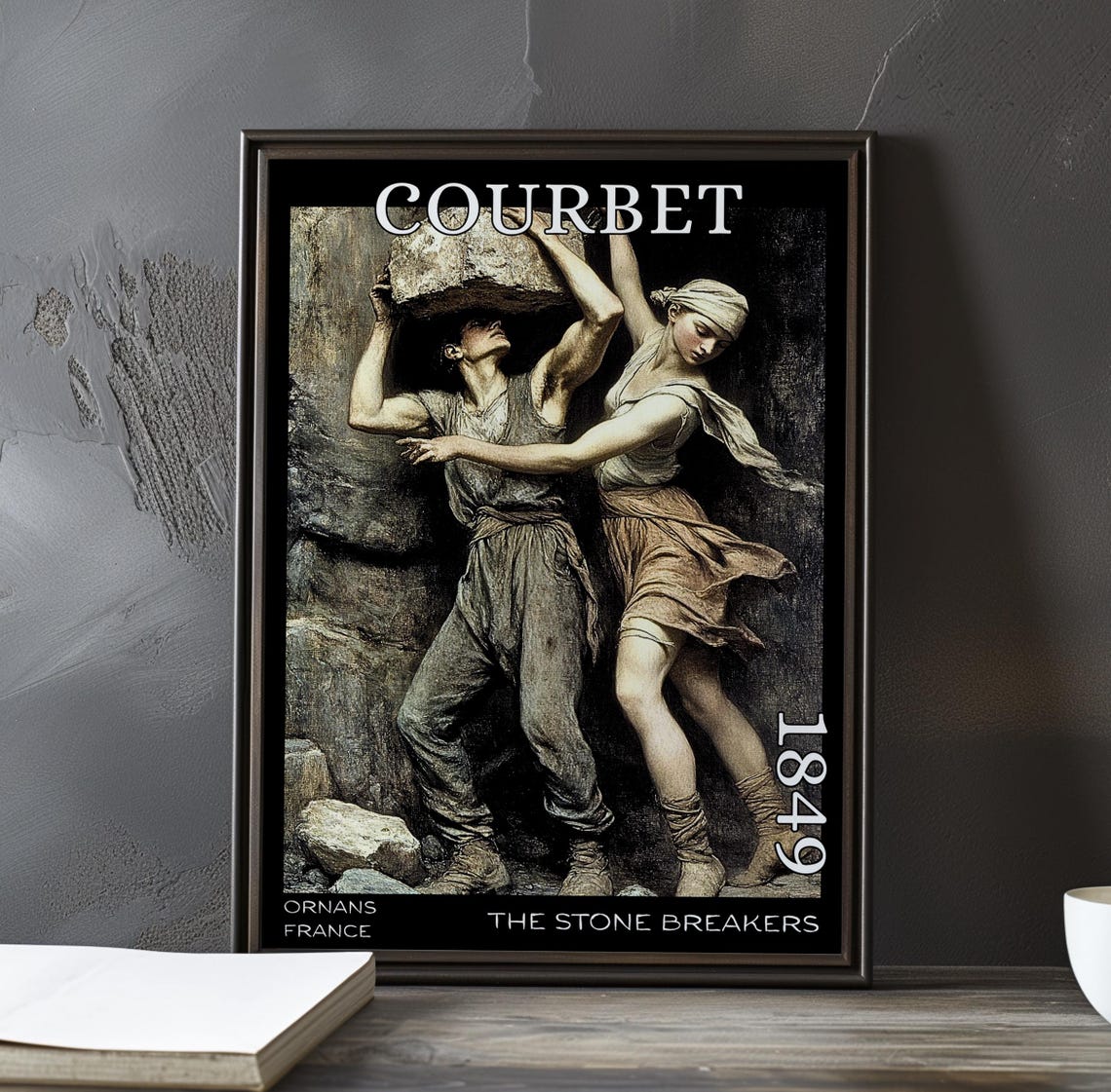 The Stone Breakers Couple Lifting a Stone 1849 Courbet Poster