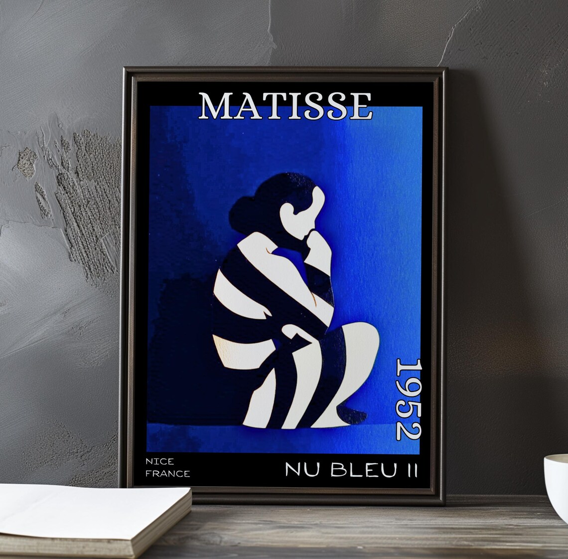 Henri Matisse Nu Bleu II 1952 Dark Blue Crouching Figure Silhouette Poster
