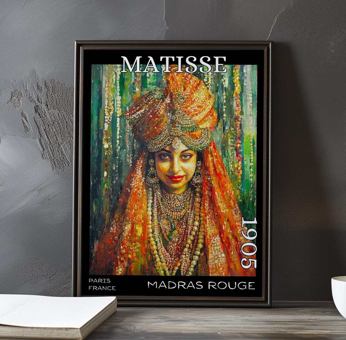 Matisse Madras Rouge 1905 Paris Orange Turban Necklace Portrait Poster