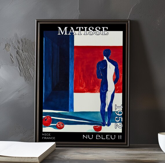 Matisse Blue Figure Before Red Blocks With Apples 1952 Exhibition Poster