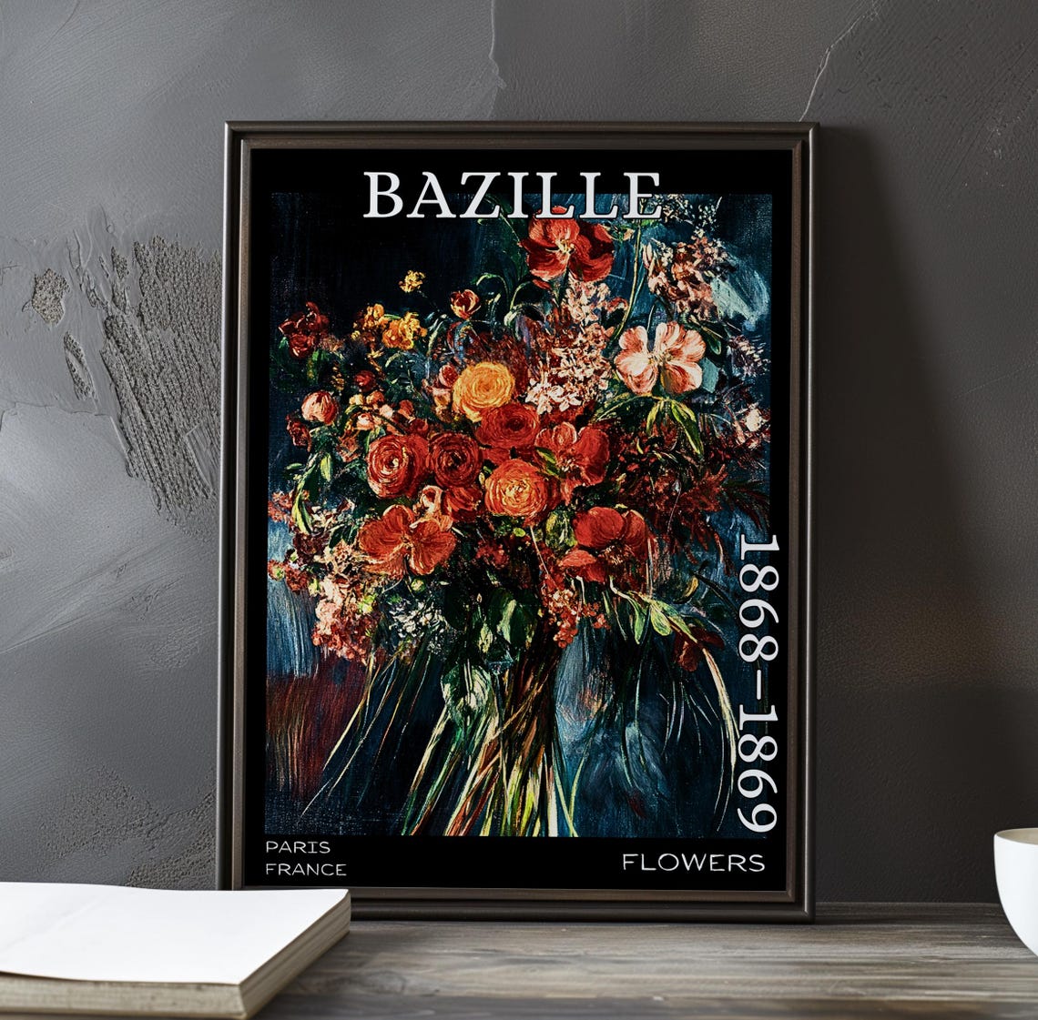 Bazille Flowers 1868-1869 Midnight Bouquet Still Life Poster