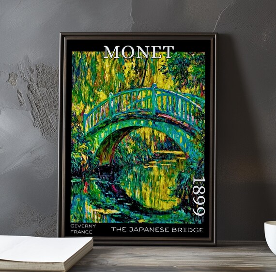 Japanese Bridge Turquoise Arch Pond Mirror Claude Monet 1899 Poster