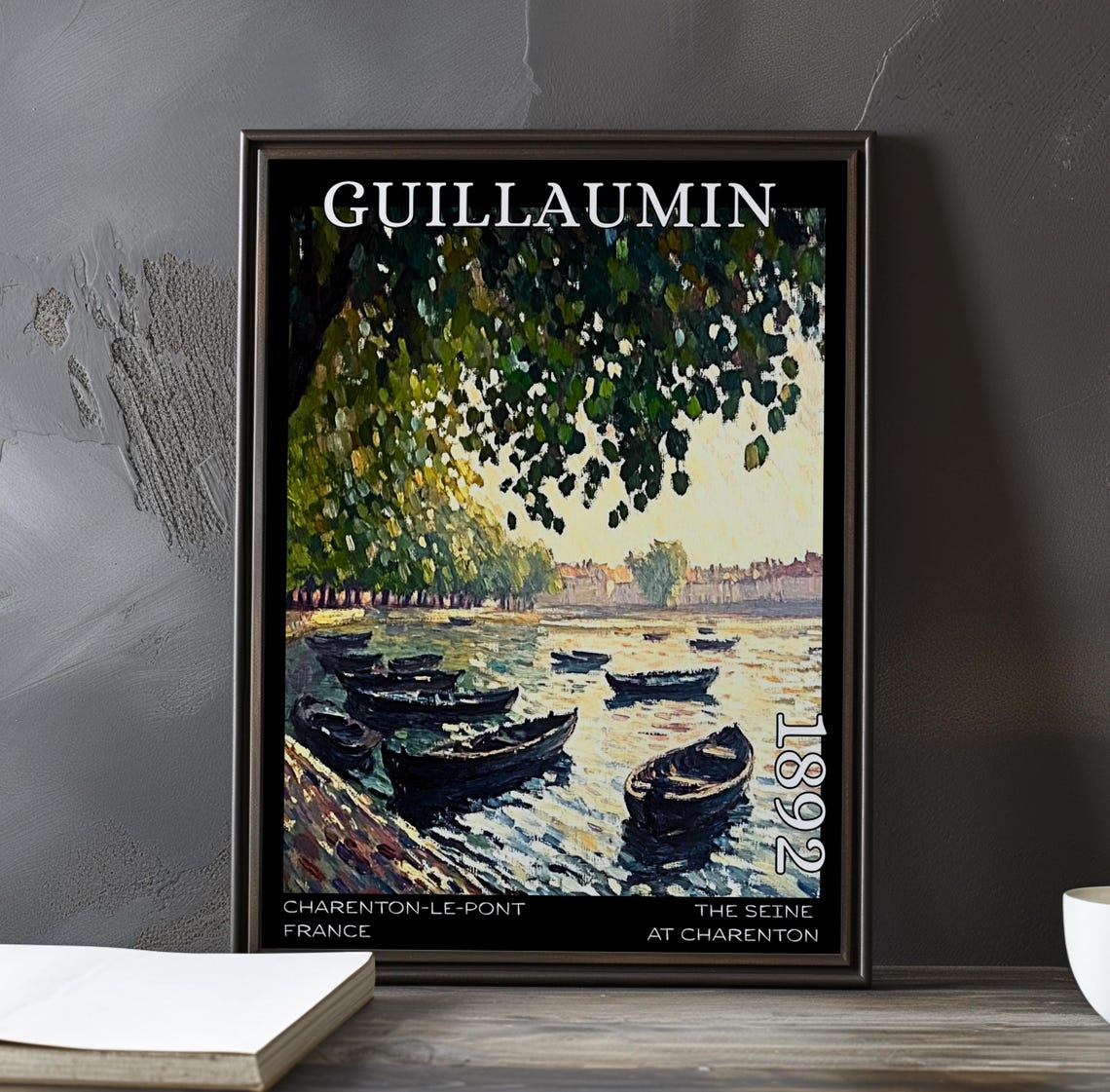 Guillaumin The Seine at Charenton Rowboats Under Trees 1892 Poster
