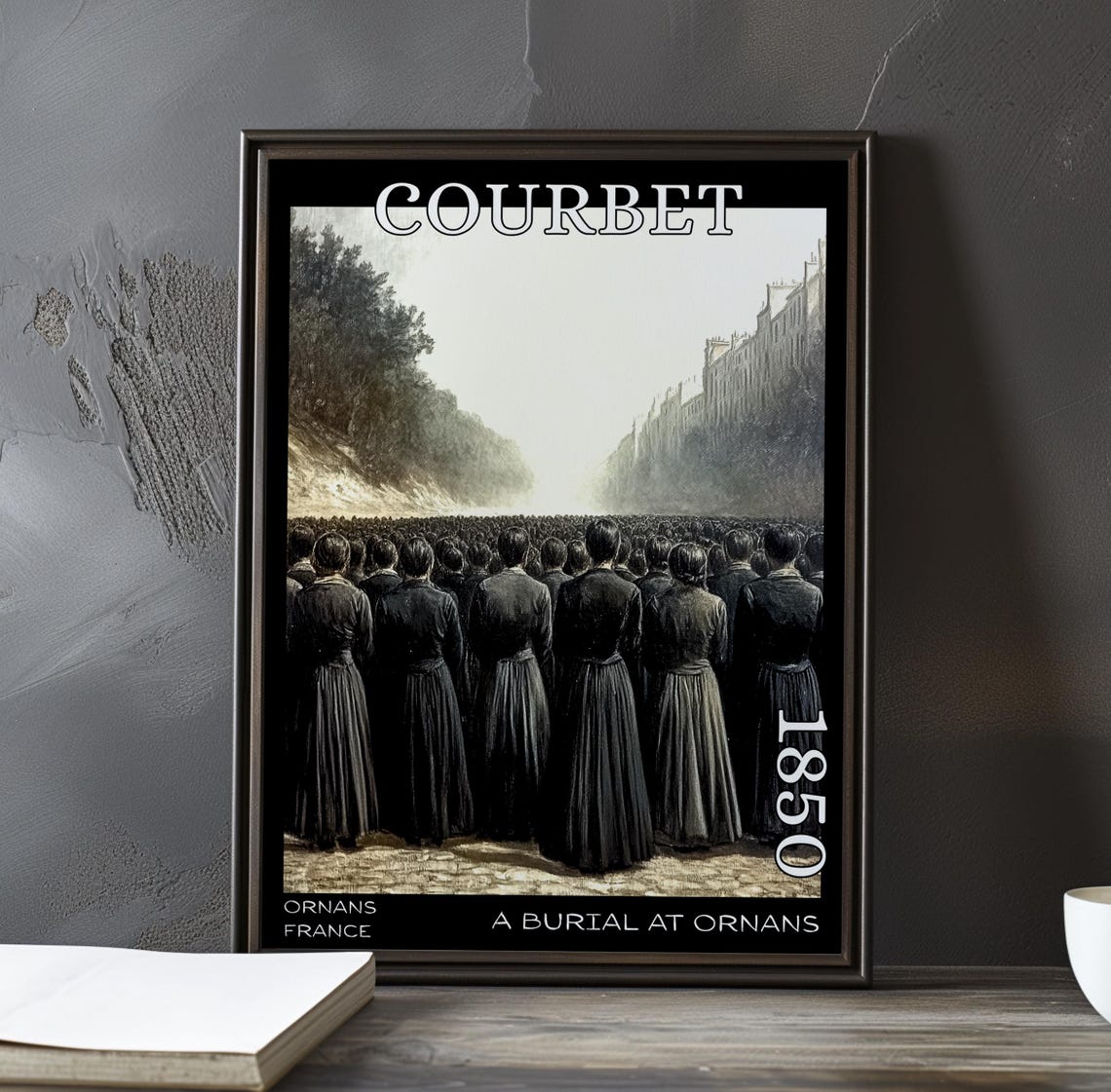 A Burial at Ornans Crowd Facing the Valley 1850 Courbet Poster