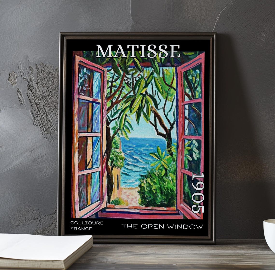 Henri Matisse The Open Window Pink Shutters Over Azure Sea Poster